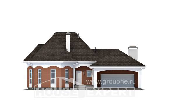 180-007-П Проект двухэтажного дома мансардой и гаражом, бюджетный коттедж из твинблока, Приволжск