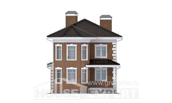 150-006-П Проект двухэтажного дома и гаражом, простой домик из поризованных блоков, Вичуга
