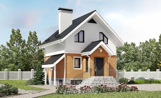 100-005-Л Проект трехэтажного дома с мансардным этажом, простой коттедж из пеноблока Вичуга | Проекты домов от House Expert