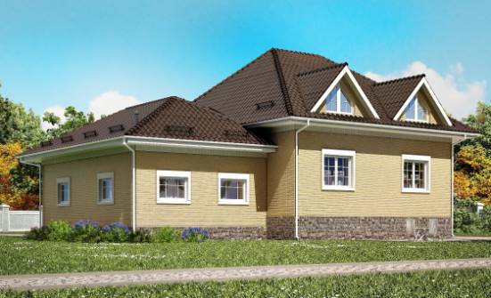 400-001-П Проект трехэтажного дома мансардой, гараж, большой домик из керамзитобетонных блоков, Приволжск