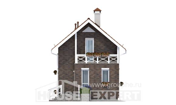 045-001-Л Проект двухэтажного дома с мансардным этажом, компактный коттедж из керамзитобетонных блоков Фурманов, House Expert