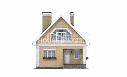 130-004-П Проект двухэтажного дома с мансардным этажом, простой домик из бризолита, Фурманов