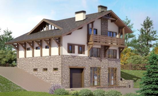 305-002-Л Проект трехэтажного дома мансардой, современный коттедж из кирпича Вичуга | Проекты домов от House Expert