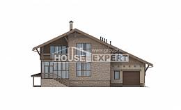 420-001-Л Проект трехэтажного дома мансардой и гаражом, красивый дом из кирпича, Шуя