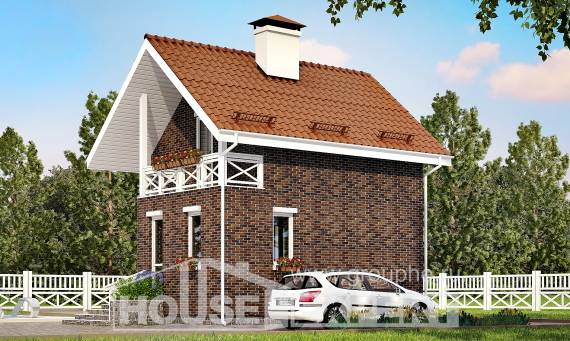 045-001-Л Проект двухэтажного дома мансардный этаж, недорогой дом из теплоблока Иваново, House Expert