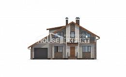 180-008-Л Проект двухэтажного дома мансардный этаж и гаражом, красивый загородный дом из теплоблока Кинешма, House Expert