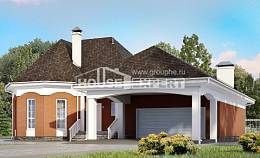 180-007-П Проект двухэтажного дома с мансардой, гараж, простой дом из поризованных блоков, Приволжск