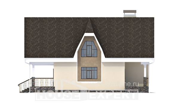 125-001-Л Проект двухэтажного дома с мансардным этажом, бюджетный домик из пеноблока Вичуга, House Expert