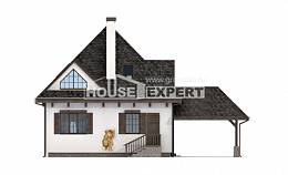 110-002-Л Проект двухэтажного дома мансардный этаж, гараж, небольшой дом из газосиликатных блоков Приволжск, House Expert