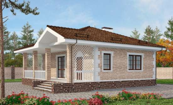 065-002-П Проект бани из кирпича Приволжск | Проекты одноэтажных домов от House Expert