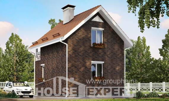 045-001-Л Проект двухэтажного дома с мансардой, экономичный дом из керамзитобетонных блоков Шуя, House Expert