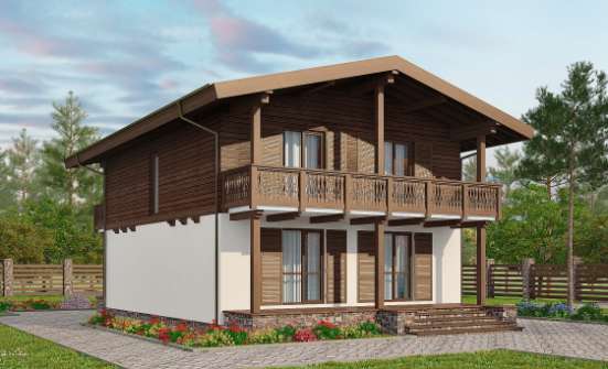 150-016-Л Проект двухэтажного дома с мансардным этажом, уютный коттедж из бризолита Вичуга | Проекты домов от House Expert