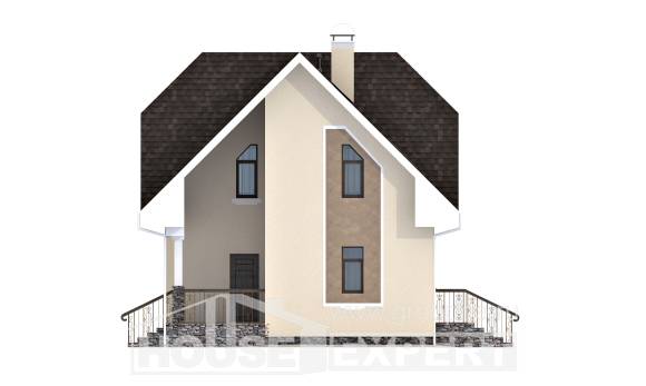 125-001-Л Проект двухэтажного дома мансардой, классический домик из арболита Шуя, House Expert