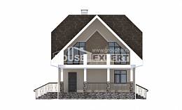 125-001-Л Проект двухэтажного дома с мансардой, бюджетный домик из теплоблока Шуя, House Expert