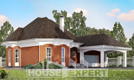 180-007-П Проект двухэтажного дома мансардой, гараж, уютный загородный дом из твинблока, Иваново