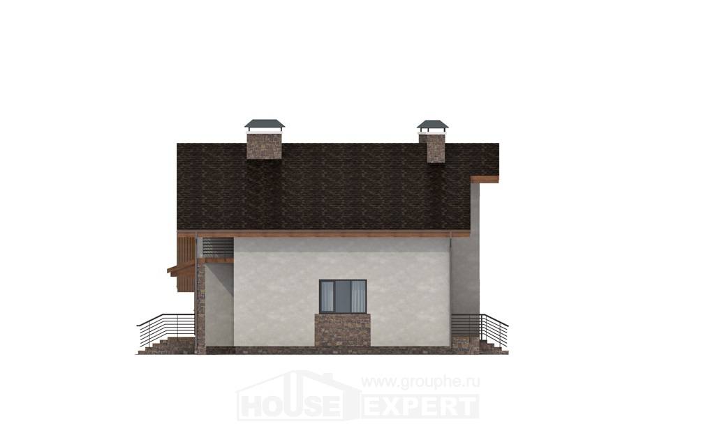 180-008-Л Проект двухэтажного дома мансардный этаж и гаражом, классический коттедж из керамзитобетонных блоков, Приволжск