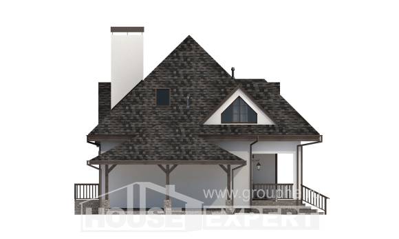 110-002-Л Проект двухэтажного дома с мансардой и гаражом, бюджетный коттедж из арболита Тейково, House Expert