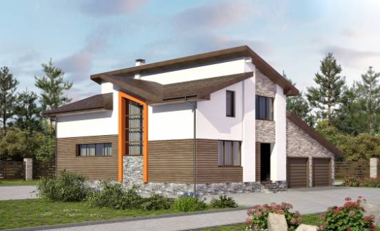 240-004-П Проект двухэтажного дома мансардный этаж, гараж, красивый загородный дом из арболита Вичуга | Проекты домов от House Expert
