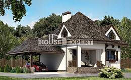 110-002-Л Проект двухэтажного дома с мансардой, гараж, бюджетный загородный дом из газобетона Вичуга, House Expert