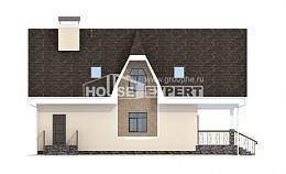125-001-Л Проект двухэтажного дома мансардный этаж, компактный дом из поризованных блоков Фурманов, House Expert