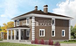 185-002-П Проект двухэтажного дома, скромный домик из бризолита Вичуга, House Expert