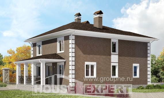 185-002-П Проект двухэтажного дома, скромный домик из бризолита Вичуга, House Expert