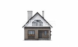 130-003-П Проект двухэтажного дома с мансардой, бюджетный коттедж из поризованных блоков Кинешма, House Expert
