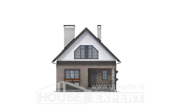130-003-П Проект двухэтажного дома мансардой, доступный дом из арболита, Шуя