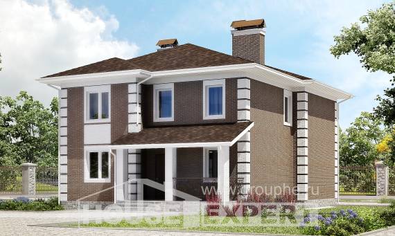 185-002-П Проект двухэтажного дома, доступный загородный дом из пеноблока Иваново, House Expert