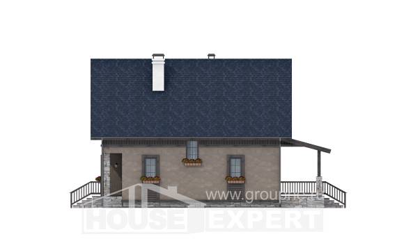 130-003-П Проект двухэтажного дома с мансардным этажом, доступный домик из блока Иваново, House Expert
