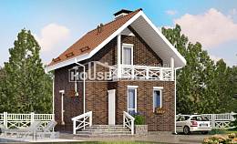 045-001-Л Проект двухэтажного дома с мансардным этажом, миниатюрный дом из теплоблока Приволжск, House Expert