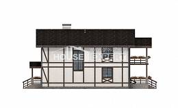 250-002-Л Проект двухэтажного дома с мансардным этажом и гаражом, средний домик из кирпича Вичуга, House Expert