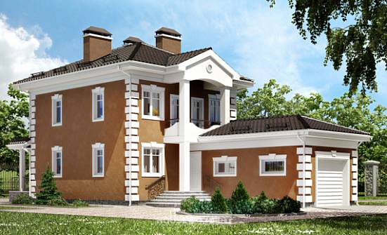 150-006-П Проект двухэтажного дома и гаражом, компактный дом из пеноблока Иваново | Проекты домов от House Expert