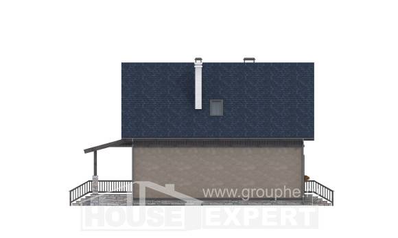 130-003-П Проект двухэтажного дома с мансардным этажом, экономичный дом из теплоблока, Шуя