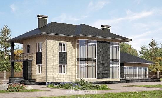 305-003-Л Проект двухэтажного дома, большой домик из газобетона Вичуга | Проекты домов от House Expert