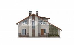 180-008-Л Проект двухэтажного дома мансардой, гараж, красивый загородный дом из газобетона, Фурманов