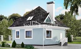 110-001-Л Проект двухэтажного дома мансардой, бюджетный коттедж из бризолита Шуя, House Expert