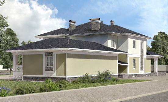 620-001-Л Проект трехэтажного дома и гаражом, классический домик из блока, Приволжск