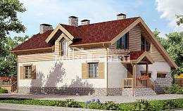 165-002-П Проект двухэтажного дома с мансардой и гаражом, небольшой коттедж из керамзитобетонных блоков Шуя, House Expert