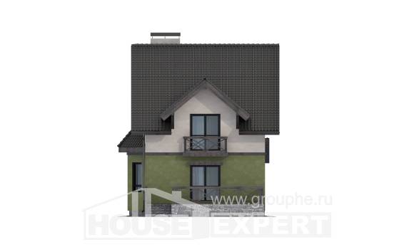 120-003-П Проект двухэтажного дома мансардный этаж, бюджетный дом из поризованных блоков Фурманов, House Expert