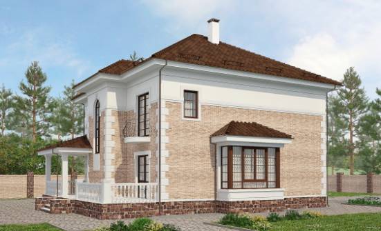 220-008-П Проект двухэтажного дома, средний загородный дом из кирпича, Вичуга