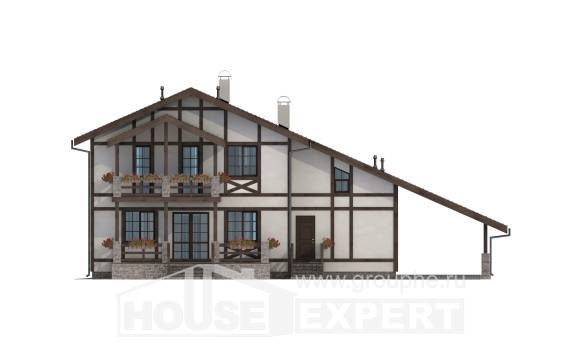 250-002-Л Проект двухэтажного дома с мансардой, гараж, простой домик из кирпича Фурманов, House Expert