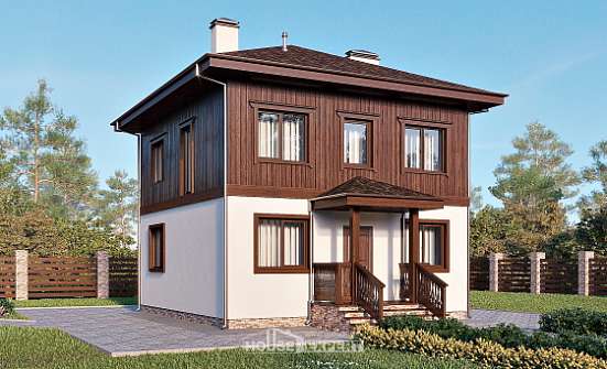 100-006-Л Проект двухэтажного дома, классический загородный дом из твинблока Приволжск | Проекты домов от House Expert
