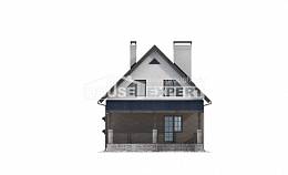 130-003-П Проект двухэтажного дома с мансардным этажом, бюджетный коттедж из керамзитобетонных блоков Фурманов, House Expert