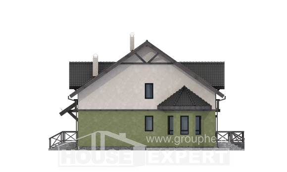 120-003-П Проект двухэтажного дома с мансардой, красивый загородный дом из блока Иваново, House Expert