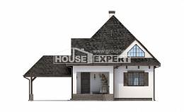 110-002-Л Проект двухэтажного дома мансардный этаж, гараж, недорогой дом из газобетона Тейково, House Expert
