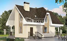 125-001-Л Проект двухэтажного дома с мансардой, бюджетный загородный дом из пеноблока Вичуга, House Expert