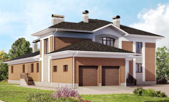 520-002-Л Проект трехэтажного дома и гаражом, большой коттедж из газосиликатных блоков Иваново | Проекты домов от House Expert