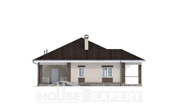 100-004-Л Проект одноэтажного дома, красивый дом из пеноблока, Приволжск