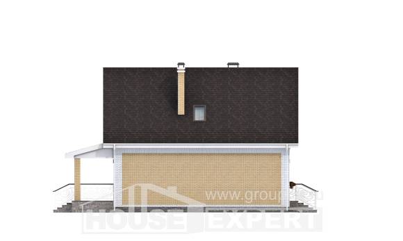 130-004-П Проект двухэтажного дома мансардой, компактный дом из керамзитобетонных блоков, Вичуга